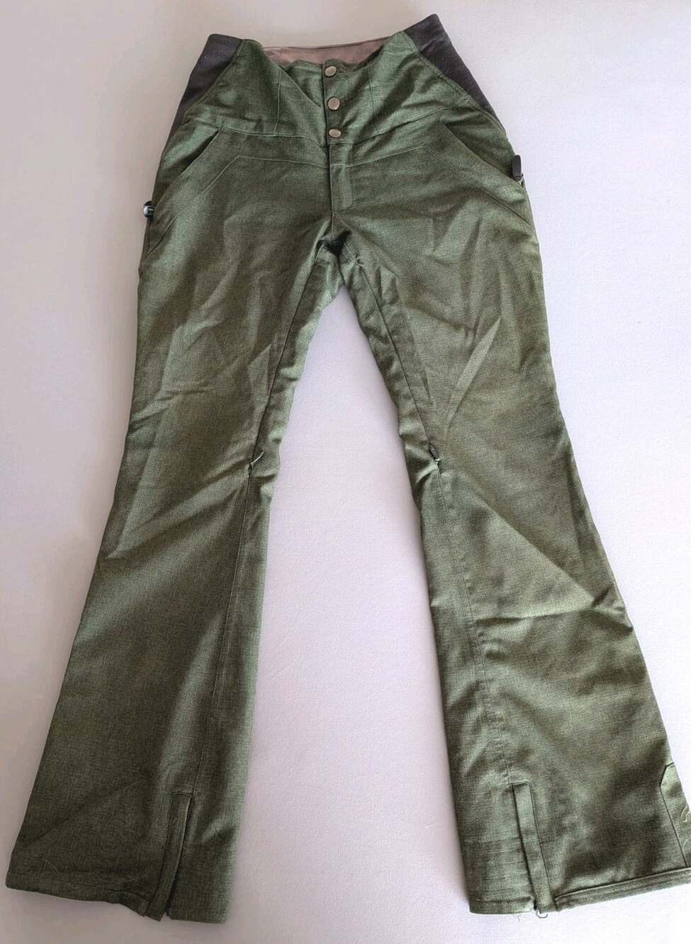 Airblaster Sasquatch Ski Snowboard Pants M Green Ski Snow Flare High Waisted